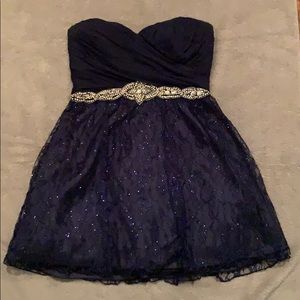 my michelle navy blue strapless dress